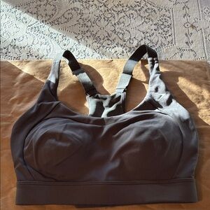 Women's grey high support Sports Bra